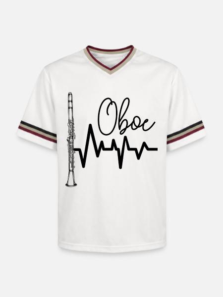 Oboe - Unisex Football Style Mesh T-Shirt - Offwhite/Bordeaux