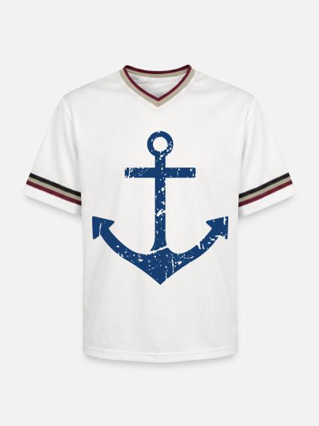 Ancre - T-shirt de foot unisexe en mesh - blanc cassé/bordeaux