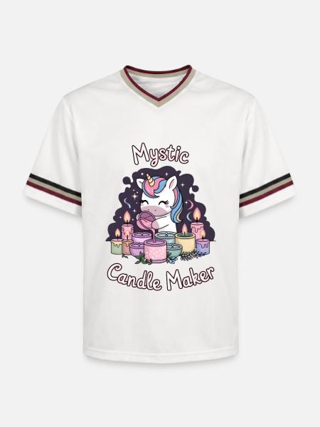 Mystic Candle Maker. - Unisex Football Style Mesh T-Shirt - offwhite/burgundy