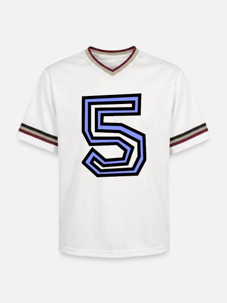 5. 5 YEARS - Unisex Football Style Mesh T-Shirt - offwhite/burgundy