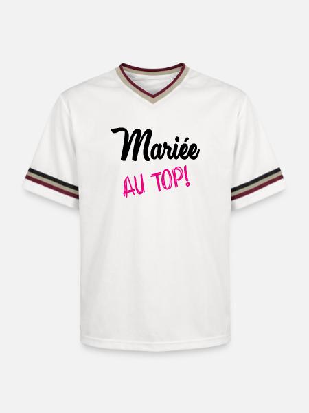 MARRIAGE - Unisex Football Style Mesh T-Shirt - offwhite/burgundy