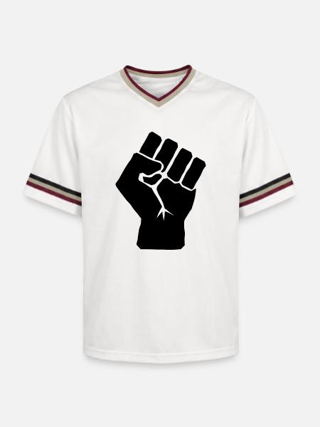 Poing levé de solidarité - T-shirt de foot unisexe en mesh - blanc cassé/bordeaux
