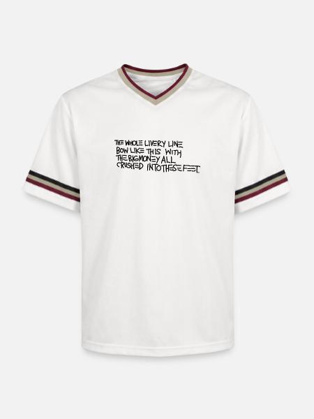 Basquiat - Unisex Football Style Mesh T-Shirt - Offwhite/Bordeaux