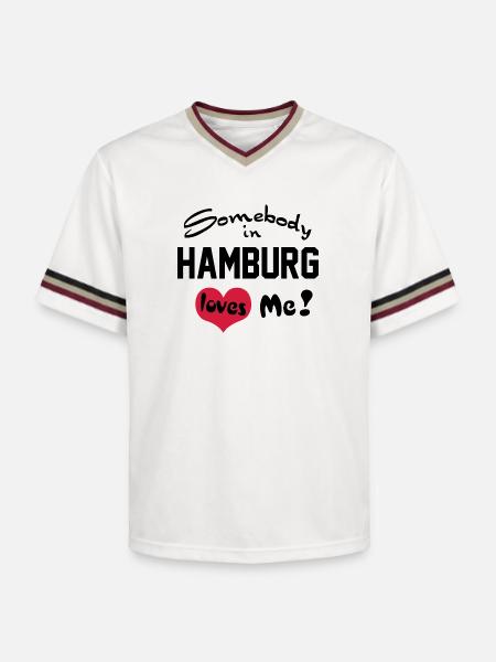 hamburg - Unisex Football Style Mesh T-Shirt - Offwhite/Bordeaux