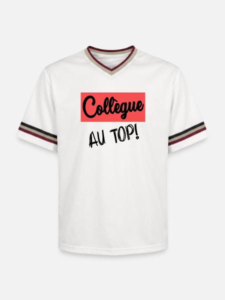 COLLEAGUE. START. RETIREMENT - Unisex Football Style Mesh T-Shirt - offwhite/burgundy