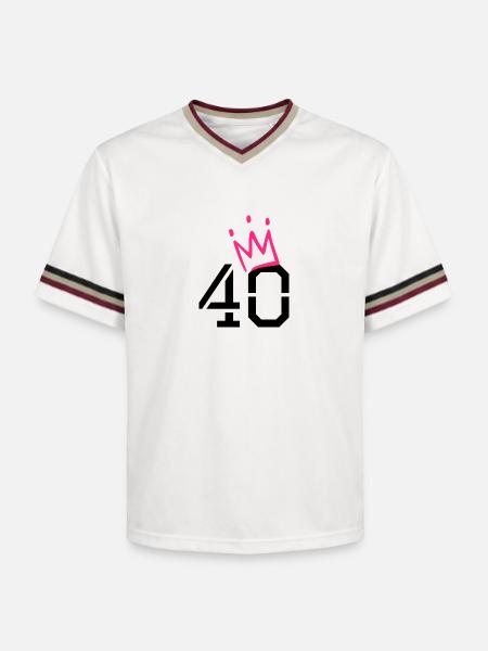 40 crown - 40th birthday - Unisex Football Style Mesh T-Shirt - offwhite/burgundy