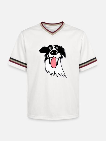 Border Collie mignon - T-shirt de foot unisexe en mesh - blanc cassé/bordeaux