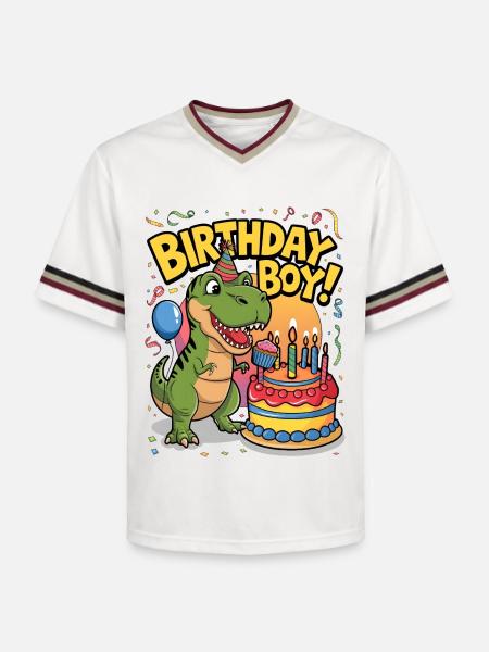 Birthday Boy - Unisex Football Style Mesh T-Shirt - offwhite/burgundy
