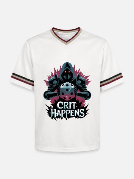 Crit Happens - Unisex Football Style Mesh T-Shirt - offwhite/burgundy
