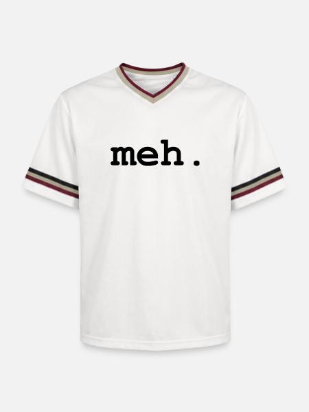 meh humor - Unisex Football Style Mesh T-Shirt - offwhite/burgundy