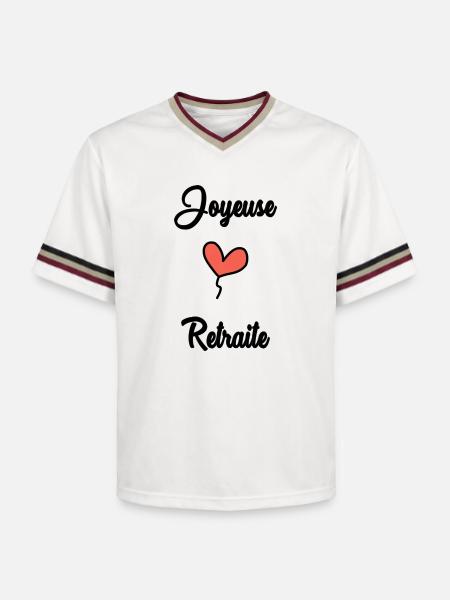 COLLEAGUE. START. RETIREMENT - Unisex Football Style Mesh T-Shirt - offwhite/burgundy