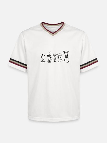 Alternative Coffee - Unisex Football Style Mesh T-Shirt - offwhite/burgundy