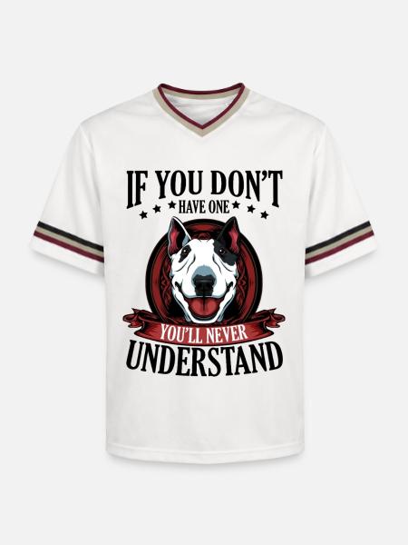 Bull Terrier - T-shirt de foot unisexe en mesh - blanc cassé/bordeaux