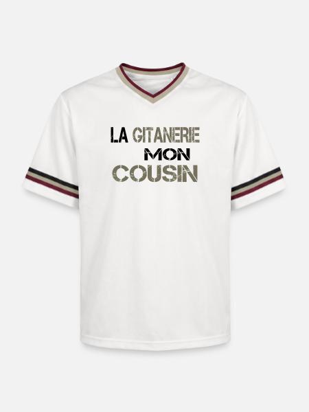 La gitanerie mon cousin - T-shirt de foot unisexe en mesh - blanc cassé/bordeaux