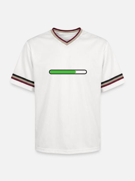 Loading bar Black Green - Unisex Football Style Mesh T-Shirt - offwhite/burgundy