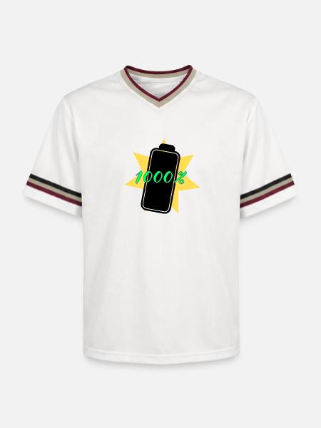 1000% energy - Unisex Football Style Mesh T-Shirt - offwhite/burgundy