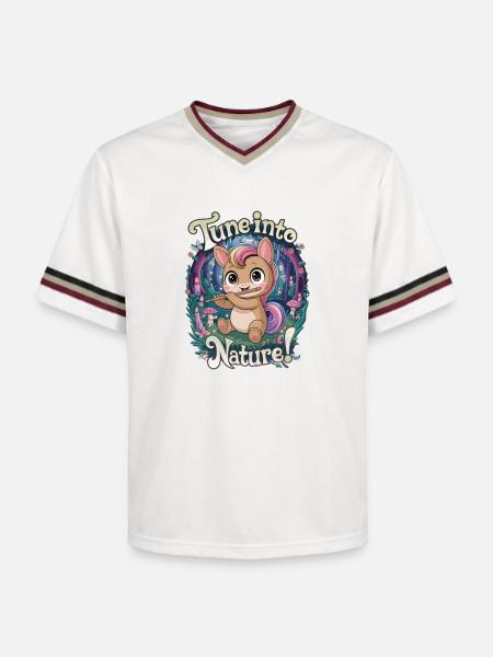 Tune Into Nature! - Unisex Football Style Mesh T-Shirt - offwhite/burgundy