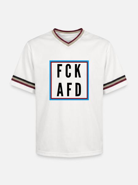 AFD Nein Danke! - Unisex Football Style Mesh T-Shirt - Offwhite/Bordeaux