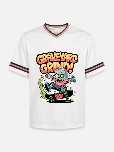 Friedhofs-Grind! - Unisex Football Style Mesh T-Shirt - Offwhite/Bordeaux
