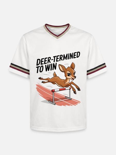 Deer-Termined pour gagner - T-shirt de foot unisexe en mesh - blanc cassé/bordeaux