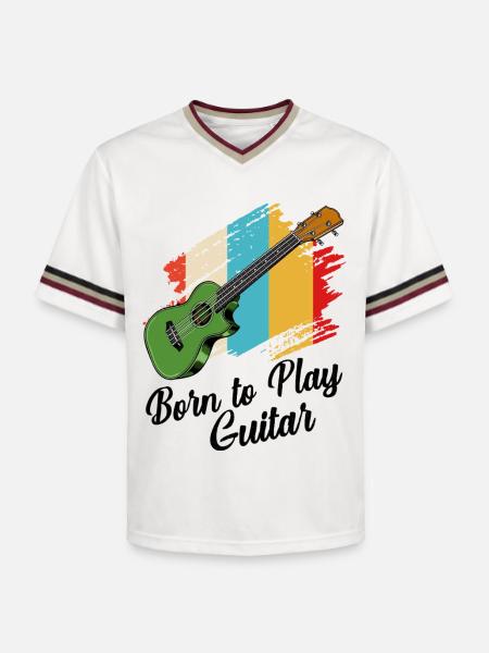Gitarre - Unisex Football Style Mesh T-Shirt - Offwhite/Bordeaux