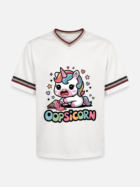 Oopsicorn - T-shirt de foot unisexe en mesh - blanc cassé/bordeaux