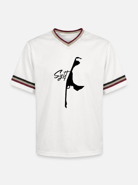 Insel Sylt - Unisex Football Style Mesh T-Shirt - Offwhite/Bordeaux