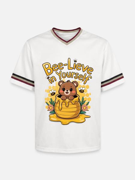 Croyez en vous-même - T-shirt de foot unisexe en mesh - blanc cassé/bordeaux