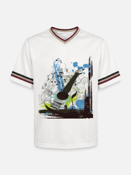 Musique - T-shirt de foot unisexe en mesh - blanc cassé/bordeaux