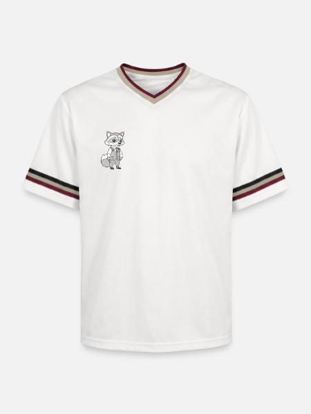 Geschäftiger Fuchs - Unisex Football Style Mesh T-Shirt - Offwhite/Bordeaux