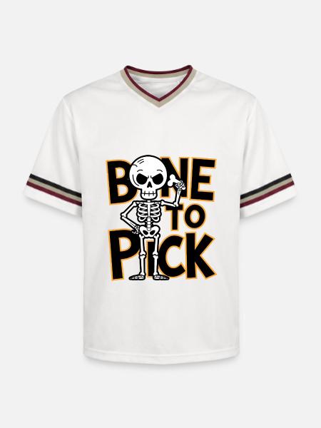 Bone To Pick - Unisex Football Style Mesh T-Shirt - offwhite/burgundy