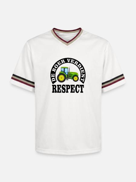Farmers deserve respect - Unisex Football Style Mesh T-Shirt - offwhite/burgundy