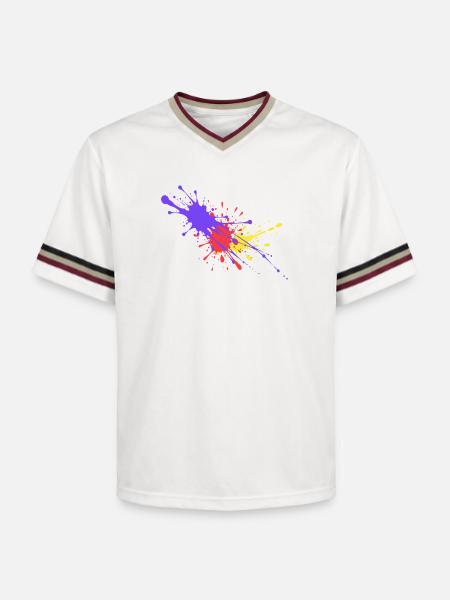 Bunte Farbflecken Geschenk stylish - Unisex Football Style Mesh T-Shirt - Offwhite/Bordeaux