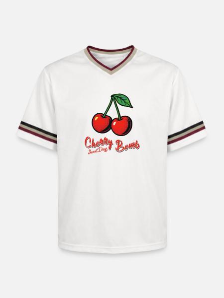Kirsch-Mädchen - Unisex Football Style Mesh T-Shirt - Offwhite/Bordeaux