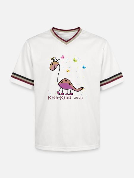 Kindergarten 2023 - Unisex Football Style Mesh T-Shirt - offwhite/burgundy