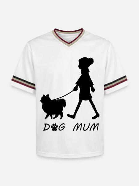 Dog Mum - Unisex Football Style Mesh T-Shirt - offwhite/burgundy