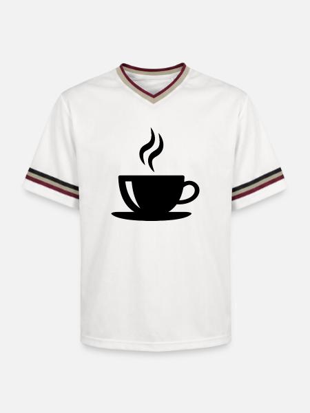 Coffee cup - Unisex Football Style Mesh T-Shirt - offwhite/burgundy