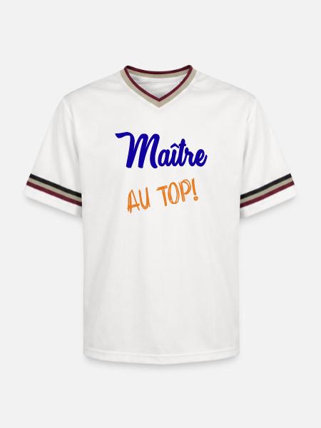 MAITRE - T-shirt de foot unisexe en mesh - blanc cassé/bordeaux