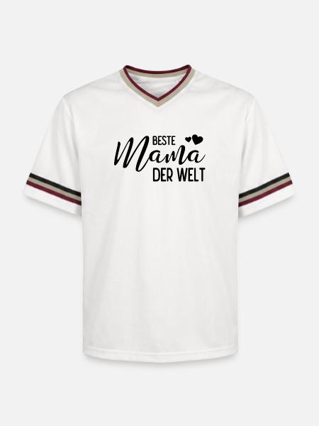 Beste Mama der Welt - Unisex Football Style Mesh T-Shirt - Offwhite/Bordeaux
