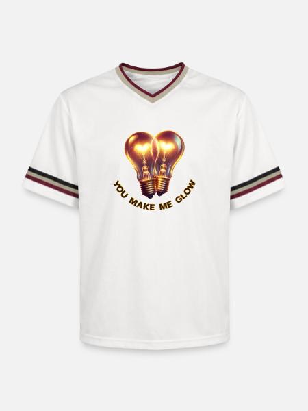 You Make Me Glow - Unisex Football Style Mesh T-Shirt - offwhite/burgundy