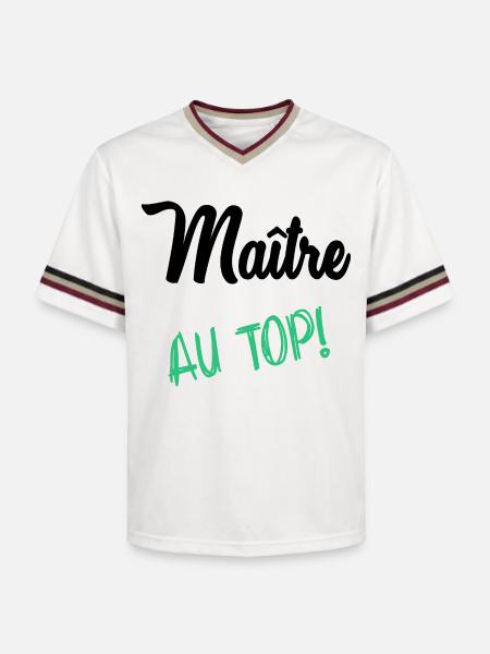 MAITRE. MAÎTRESSE. MERCI - T-shirt de foot unisexe en mesh - blanc cassé/bordeaux