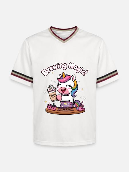 Brewing Magic! - Unisex Football Style Mesh T-Shirt - offwhite/burgundy