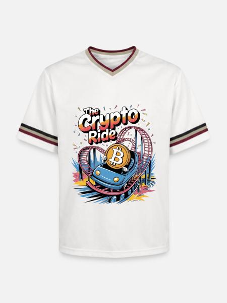 The Crypto Ride - Unisex Football Style Mesh T-Shirt - offwhite/burgundy