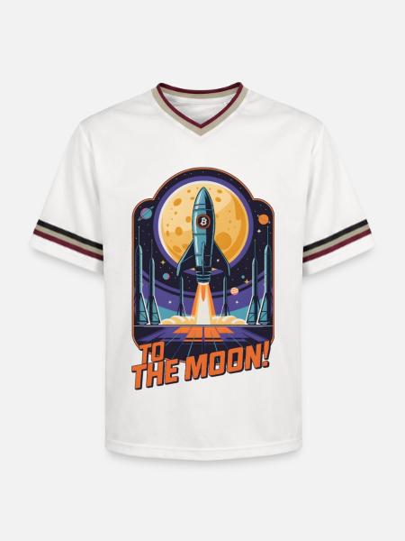 Zum Mond - Unisex Football Style Mesh T-Shirt - Offwhite/Bordeaux
