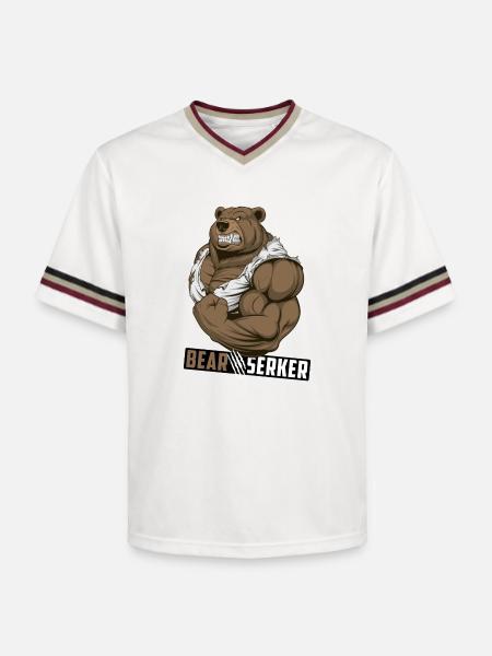 Bearserker - Unisex Football Style Mesh T-Shirt - offwhite/burgundy