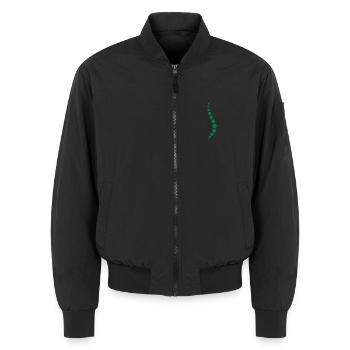 Physio 8 Logo - Unisex Bomberjacke - Schwarz - Vorne - AI Model Female 172 light (172cm) & AI Model Male 185 light (185cm)