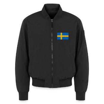 Sweden Flag - Unisex Bomber Jacket - black - Front - AI Model Female 172 light (172cm) & AI Model Male 185 light (185cm)