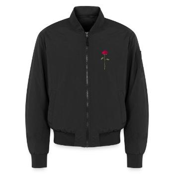 Rose - Unisex Bomber Jacket - black - Front - AI Model Female 172 light (172cm) & AI Model Male 185 light (185cm)