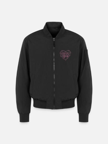 Kämpferin Herz Typo Pink - Unisex Bomberjacke - Schwarz