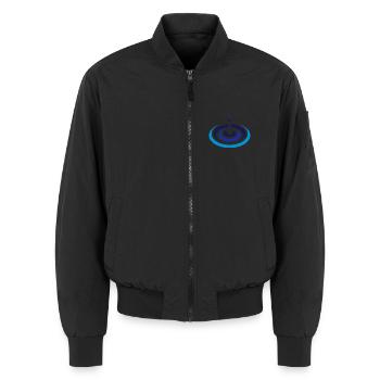 Wassertropfen Logo - Unisex Bomberjacke - Schwarz - Vorne - AI Model Female 172 light (172cm) & AI Model Male 185 light (185cm)